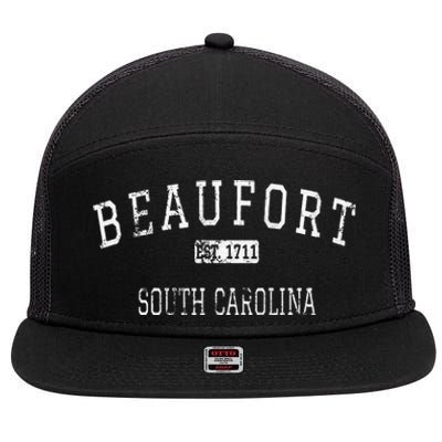 Beaufort South Carolina SC Vintage 7 Panel Mesh Trucker Snapback Hat