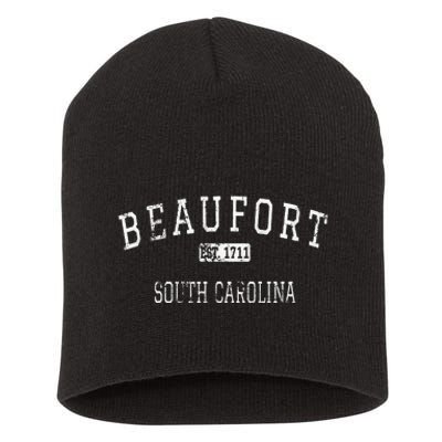 Beaufort South Carolina SC Vintage Short Acrylic Beanie