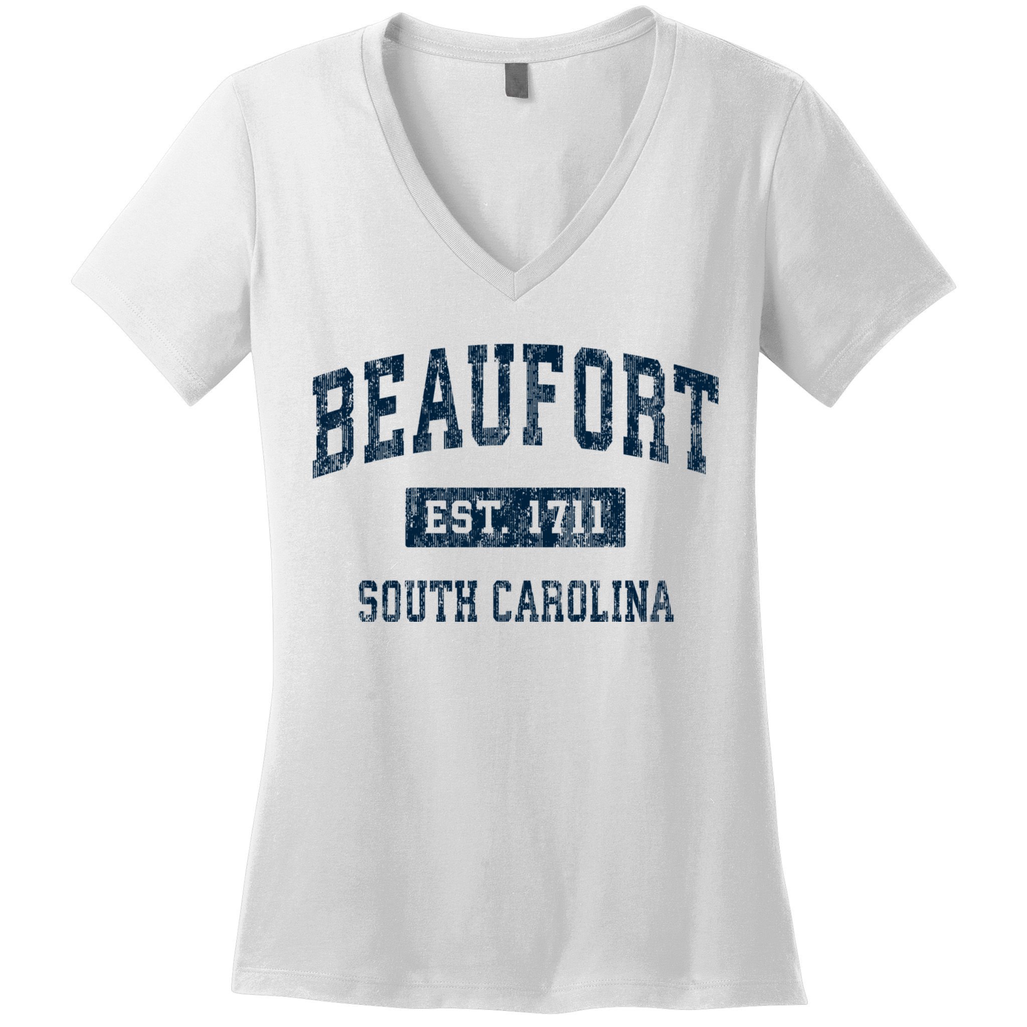 Beaufort South Carolina Sc Vintage Sports Women's V-Neck T-Shirt