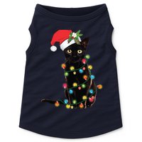 Black Santa Cat Tangled Up In Lights Christmas Santa Doggie Tank