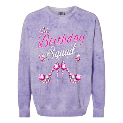 Birthday Squad Crown Elegant Design Diva Squad Women Colorblast Crewneck Sweatshirt