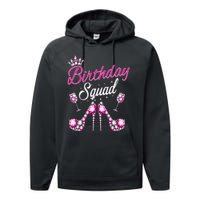 Birthday Squad Crown Elegant Design Diva Squad Women Performance Fleece Hoodie