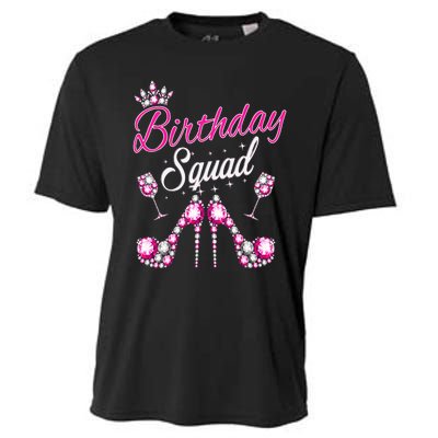 Birthday Squad Crown Elegant Design Diva Squad Women Cooling Performance Crew T-Shirt