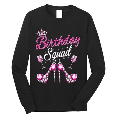 Birthday Squad Crown Elegant Design Diva Squad Women Long Sleeve Shirt