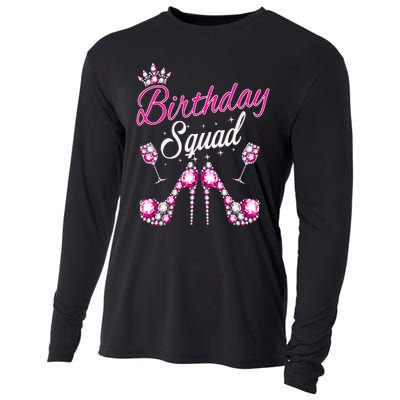 Birthday Squad Crown Elegant Design Diva Squad Women Cooling Performance Long Sleeve Crew