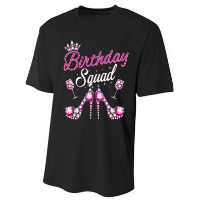 Birthday Squad Crown Elegant Design Diva Squad Women Performance Sprint T-Shirt