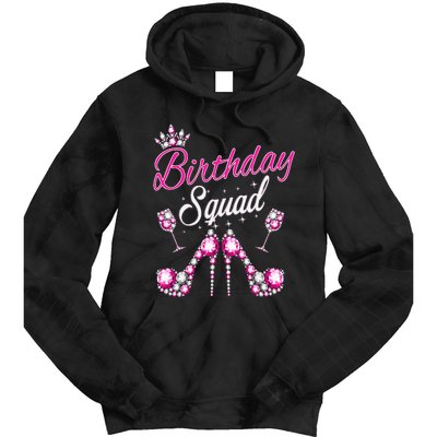 Birthday Squad Crown Elegant Design Diva Squad Women Tie Dye Hoodie