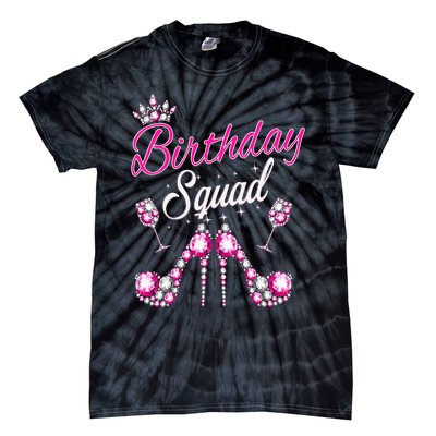 Birthday Squad Crown Elegant Design Diva Squad Women Tie-Dye T-Shirt