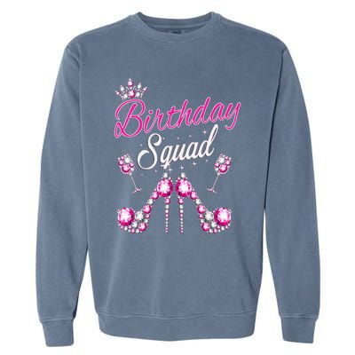 Birthday Squad Crown Elegant Design Diva Squad Women Garment-Dyed Sweatshirt