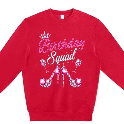 Birthday Squad Crown Elegant Design Diva Squad Women Premium Crewneck Sweatshirt