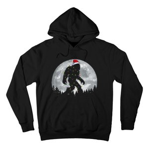 Bigfoot Santa Christmas Tree Lights Funny Xmas Sasquatch Hoodie