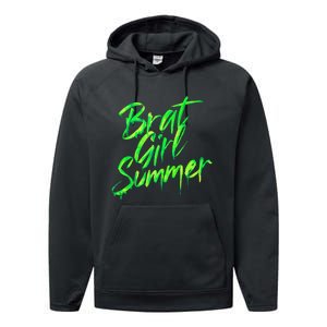 Brat Summer Cute Retro Summer Performance Fleece Hoodie