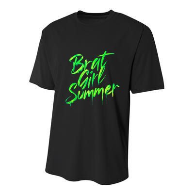 Brat Summer Cute Retro Summer Youth Performance Sprint T-Shirt