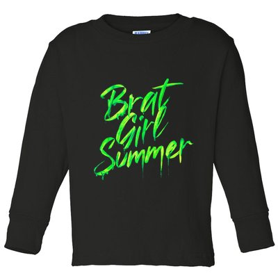 Brat Summer Cute Retro Summer Toddler Long Sleeve Shirt