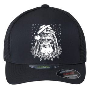 Bigfoot Santa Claus Flexfit Unipanel Trucker Cap