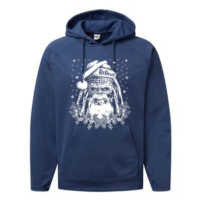 Bigfoot Santa Claus Performance Fleece Hoodie