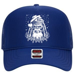 Bigfoot Santa Claus High Crown Mesh Back Trucker Hat