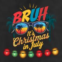Bruh Santa Claus Sunglasses Beach Christmas In July 7 Panel Mesh Trucker Snapback Hat