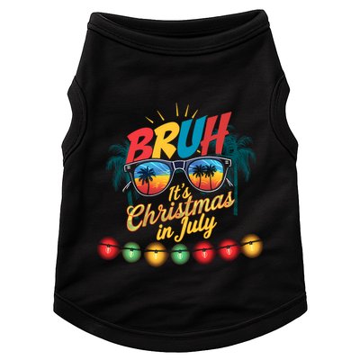 Bruh Santa Claus Sunglasses Beach Christmas In July Doggie Tank
