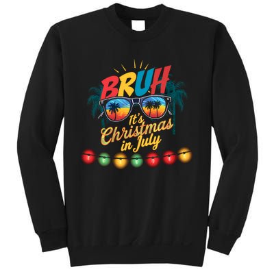 Bruh Santa Claus Sunglasses Beach Christmas In July Sweatshirt