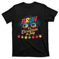 Bruh Santa Claus Sunglasses Beach Christmas In July T-Shirt