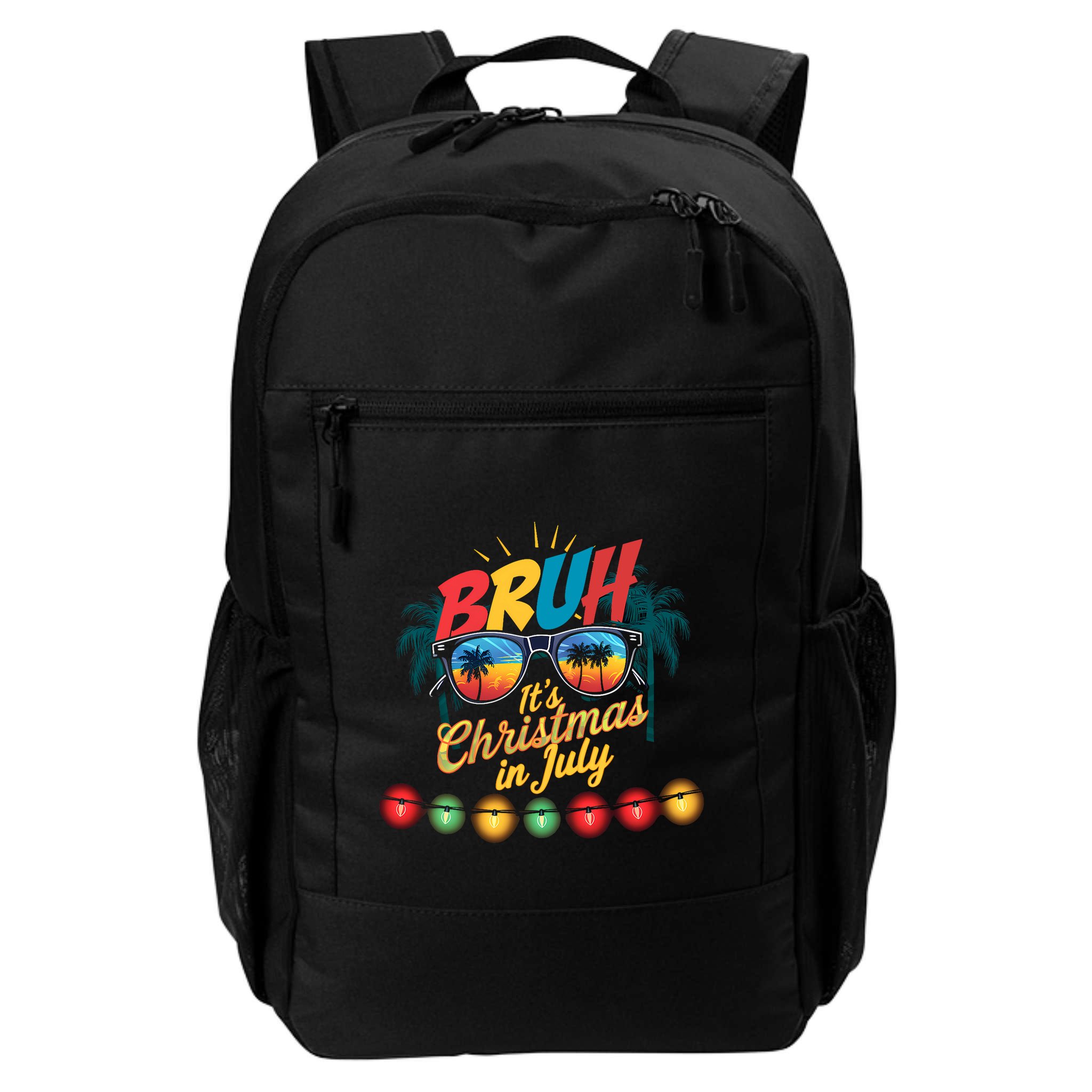 Bruh Santa Claus Sunglasses Beach Christmas In July Backpack