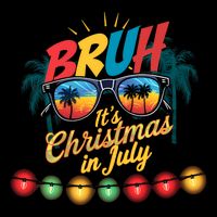 Bruh Santa Claus Sunglasses Beach Christmas In July Button