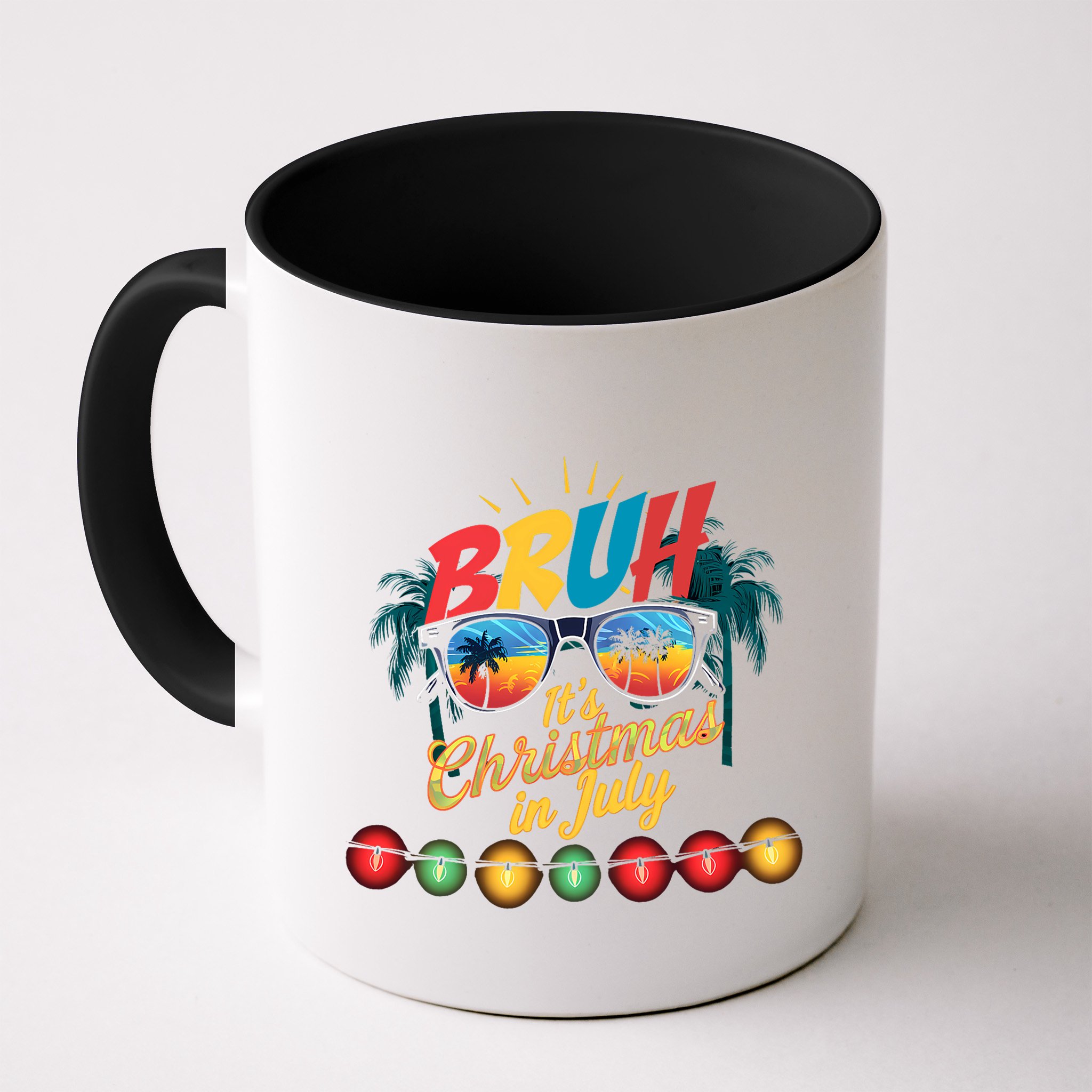 Bruh Santa Claus Sunglasses Beach Christmas In July Mug