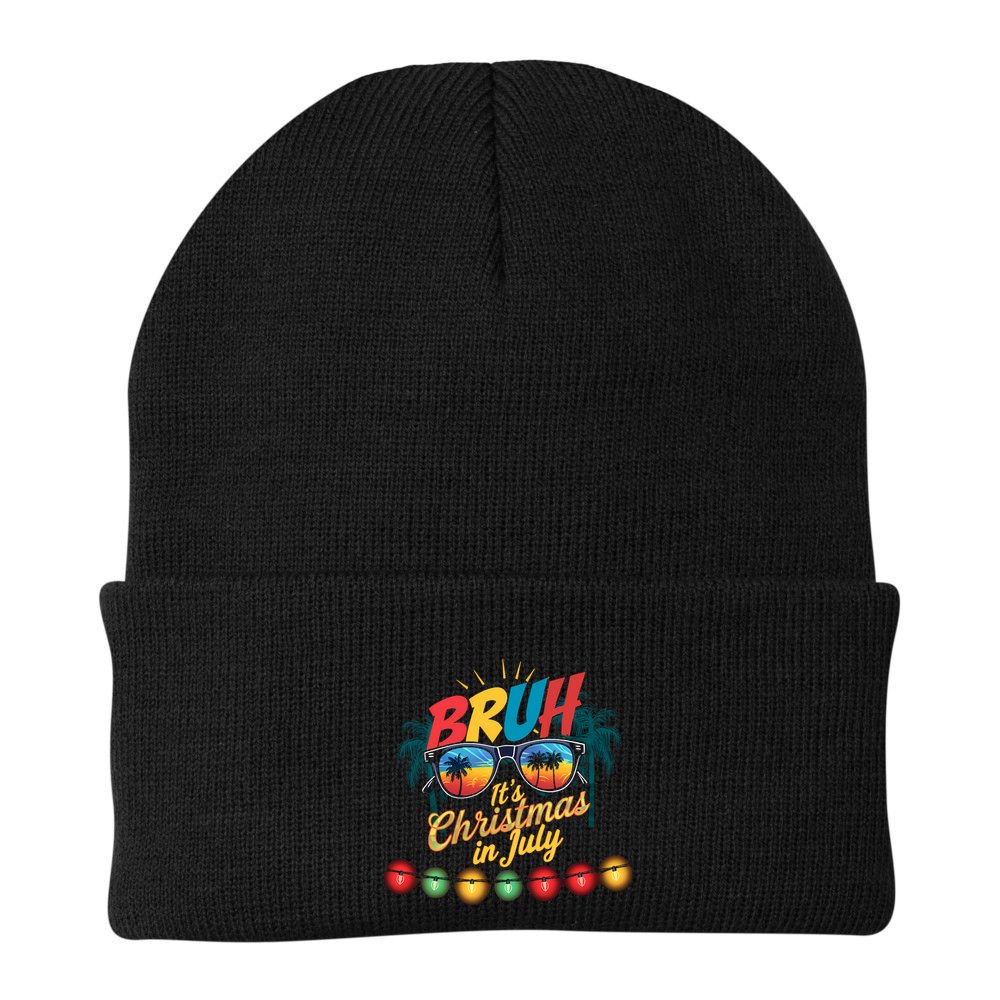 Bruh Santa Claus Sunglasses Beach Christmas In July Beanie