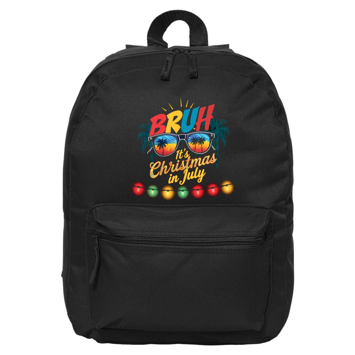 Bruh Santa Claus Sunglasses Beach Christmas In July 16 in Basic Backpack