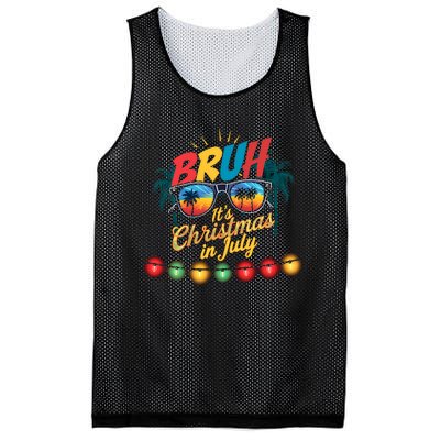 Bruh Santa Claus Sunglasses Beach Christmas In July Mesh Reversible Basketball Jersey Tank