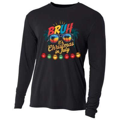 Bruh Santa Claus Sunglasses Beach Christmas In July Cooling Performance Long Sleeve Crew