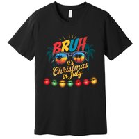 Bruh Santa Claus Sunglasses Beach Christmas In July Premium T-Shirt