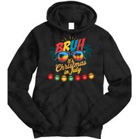 Bruh Santa Claus Sunglasses Beach Christmas In July Tie Dye Hoodie