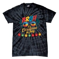 Bruh Santa Claus Sunglasses Beach Christmas In July Tie-Dye T-Shirt