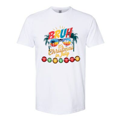 Bruh Santa Claus Sunglasses Beach Christmas In July Softstyle CVC T-Shirt