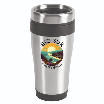 Big Sur California Beach Central Coast Retro Forest Camping 16oz Travel Tumbler