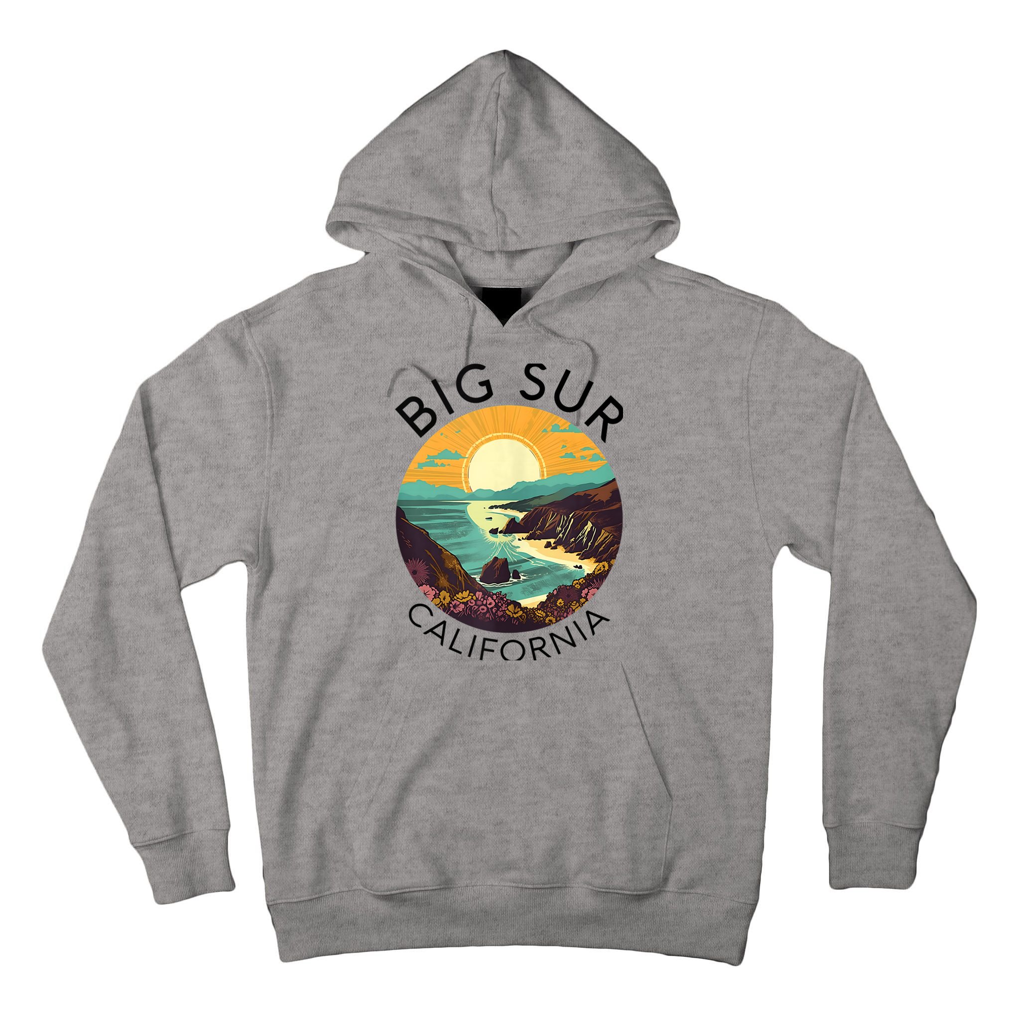 Big Sur California Beach Central Coast Retro Forest Camping Tall Hoodie