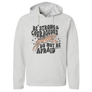 Be Strong Courageous Tiger Christian Religious Performance Fleece Hoodie