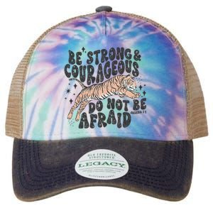 Be Strong Courageous Tiger Christian Religious Legacy Tie Dye Trucker Hat