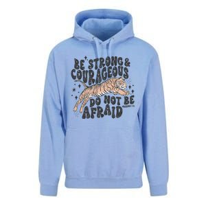 Be Strong Courageous Tiger Christian Religious Unisex Surf Hoodie