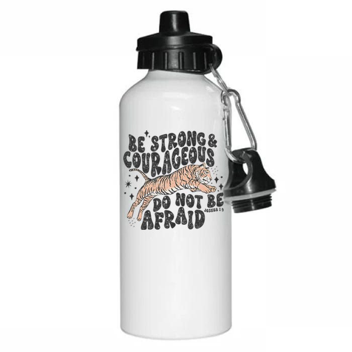 Be Strong Courageous Tiger Christian Religious Aluminum Water Bottle