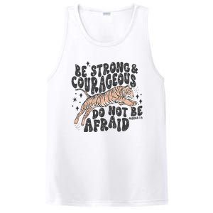 Be Strong Courageous Tiger Christian Religious PosiCharge Competitor Tank