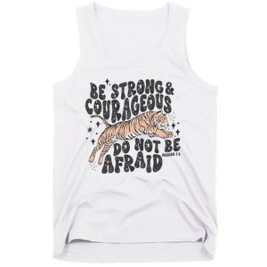 Be Strong Courageous Tiger Christian Religious Tank Top