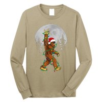 Bigfoot Santa Christmas Tree Lights Funny Xmas Sasquatch Long Sleeve Shirt