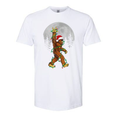 Bigfoot Santa Christmas Tree Lights Funny Xmas Sasquatch Softstyle CVC T-Shirt