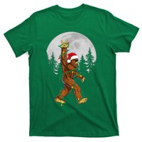 Bigfoot Santa Christmas Tree Lights Funny Xmas Sasquatch T-Shirt