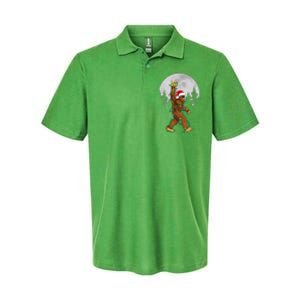 Bigfoot Santa Christmas Tree Lights Funny Xmas Sasquatch Softstyle Adult Sport Polo