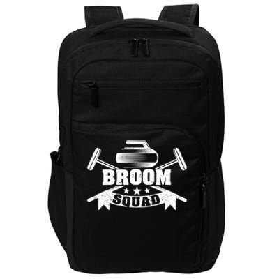 Broom Squad Curling Player Team Winter Ice Funny Curler Fan Gift Impact Tech Backpack