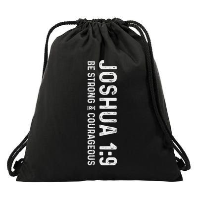 Be Strong & Courageous Joshua 19 Deluxe Christian Drawstring Bag